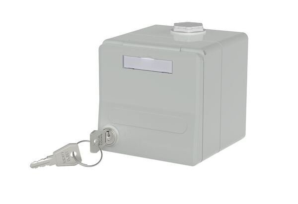 METZ Aufputzgeh&auml;use IP44 2 Port unbest. f. MC Modul grau