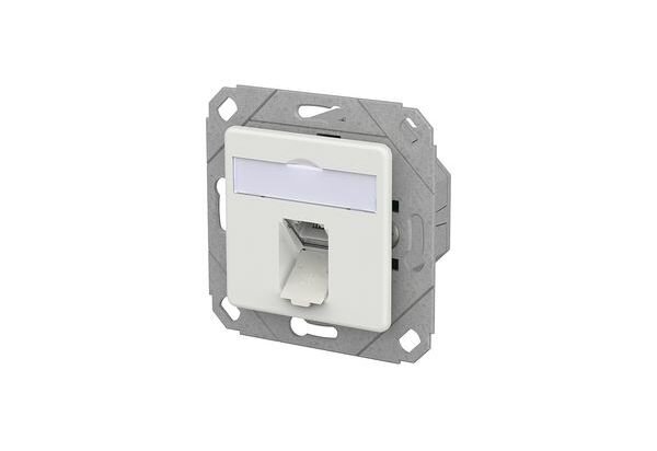 METZ Datenanschlussdose E-DAT C6A IDC 1 Port UPk verkehrsweiss