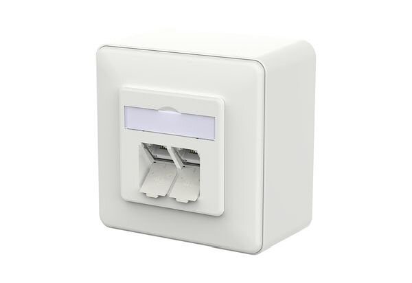 METZ Datenanschlussdose E-DAT C6A IDC 2 Port AP verkehrsweiss