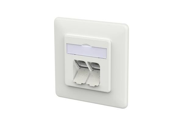 METZ Datenanschlussdose E-DAT C6A IDC 2 Port UP verkehrsweiss