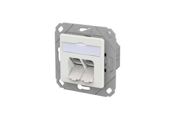 METZ Datenanschlussdose E-DAT C6A IDC 2 Port UPk verkehrsweiss