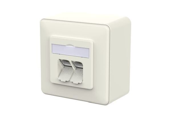 METZ Datenanschlussdose E-DAT C6A LSA++ 2 Port AP reinweiss