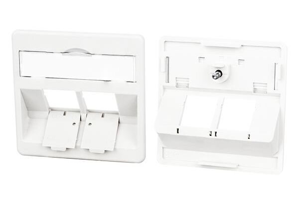 METZ Zentralplatte 50x50mm 2 Port reinwei&szlig; Modul
