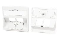 METZ Zentralplatte 50x50mm 2 Port reinweiß Modul