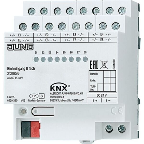 JUNG Bin&auml;reingang 2128REG KNX 8fach