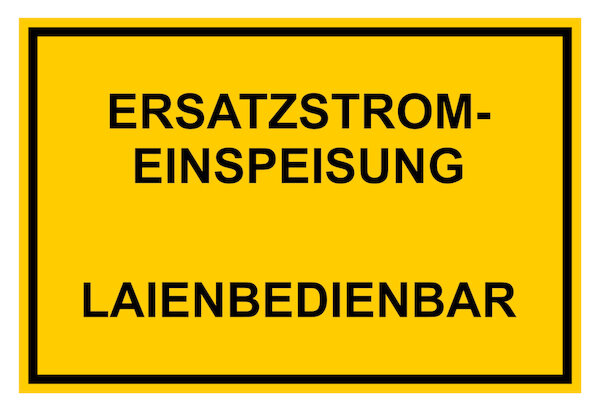 PROTEC Hinweisschild PWZEL Einspeisestelle Laienbedienbar
