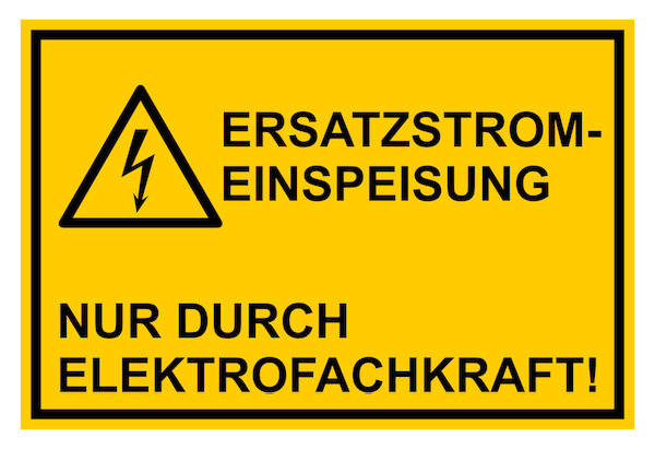 PROTEC Hinweisschild PWZEE Einspeisestelle Elektrofachkr&auml;fte