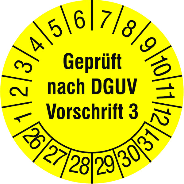 PROTEC Pr&uuml;fplaketten PPPPDGUVV32026 Gepr&uuml;ft nach DGUV V3
