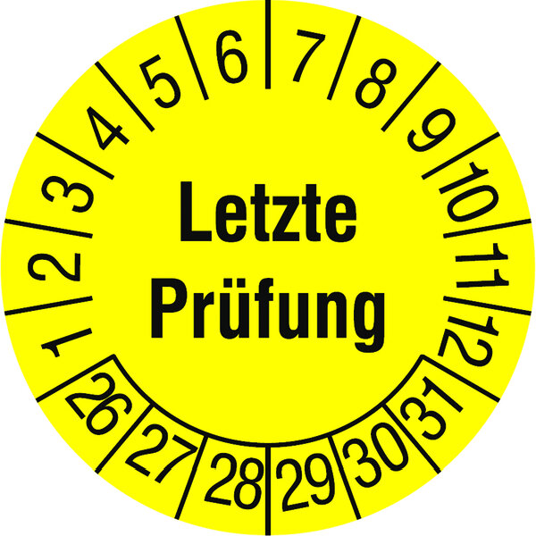 PROTEC Pr&uuml;fplaketten PPPPLP2026 Letzte Pr&uuml;fung
