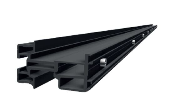 SLRACK Fassadensystem Unten - 4575 mm, schwarz eloxiert