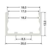 TLGR Montagekanal f.SLC LED Strip 230V Dim 1m inkl. Abd.